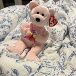 Ty Pink Bear Plush with Bow